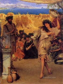 Sir Lawrence Alma Tadema Painting - A Harvest Festival A Dancing Bacchante at Harvest Time Romantic Sir Lawrence Alma Tadema